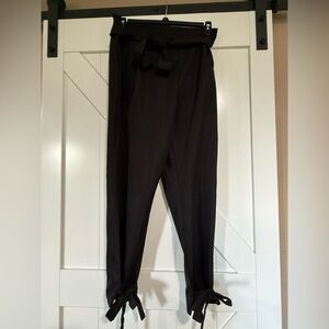 SHEIN Black Tie-Waist Women's Trousers